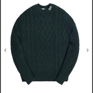 Kith Fisherman Cable Knit Sweater in Forest Green